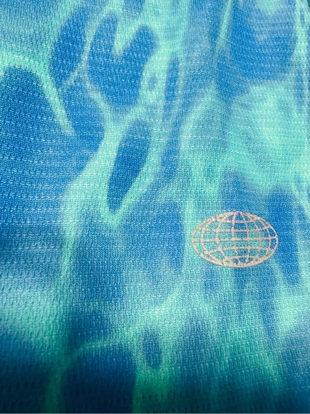 Reel Legends Blue & Teal Water-Print Long-Sleeve Swim Coverup Shirt M     💙💚💙